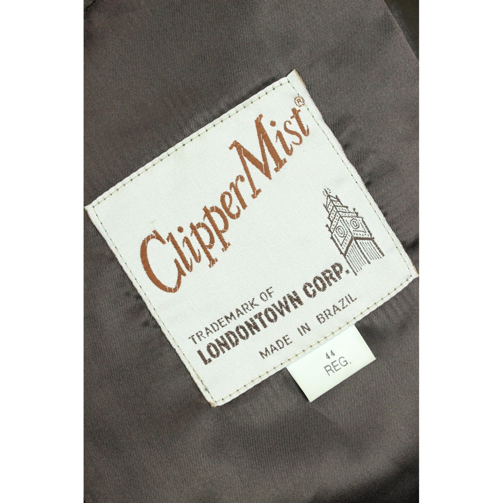Vintage 70s Brown Leather Blazer Sport Coat Men's 44 Reg Minimalist Luxury - Picture 4 of 7